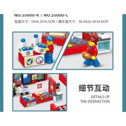 JIESTAR 55000 non  CỬA HÀNG TIỆN LỢI 24 GIỜ bộ đồ chơi xếp lắp ráp ghép mô hình City SHUTTLE SHOP Thành Phố 845 khối