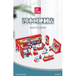 JIESTAR 55000 non  CỬA HÀNG TIỆN LỢI 24 GIỜ bộ đồ chơi xếp lắp ráp ghép mô hình City SHUTTLE SHOP Thành Phố 845 khối