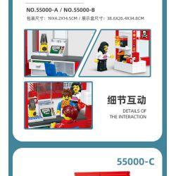 JIESTAR 55000 non  CỬA HÀNG TIỆN LỢI 24 GIỜ bộ đồ chơi xếp lắp ráp ghép mô hình City SHUTTLE SHOP Thành Phố 845 khối