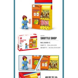 JIESTAR 55000 non  CỬA HÀNG TIỆN LỢI 24 GIỜ bộ đồ chơi xếp lắp ráp ghép mô hình City SHUTTLE SHOP Thành Phố 845 khối