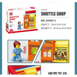 JIESTAR 55000 non  CỬA HÀNG TIỆN LỢI 24 GIỜ bộ đồ chơi xếp lắp ráp ghép mô hình City SHUTTLE SHOP Thành Phố 845 khối