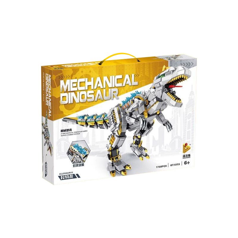 PanlosBrick 611015 Panlos Brick 611015 non  ALLOSAURUS CƠ KHÍ LỚN bộ đồ chơi xếp lắp ráp ghép mô hình MECHANICAL DINOSAUR ALLOSAURUS 1735 khối