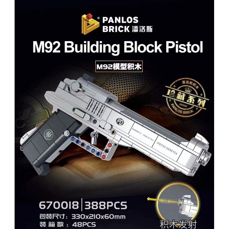 PanlosBrick 670018 Panlos Brick 670018 non  SÚNG LỤC M92 bộ đồ chơi xếp lắp ráp ghép mô hình Gun 388 khối