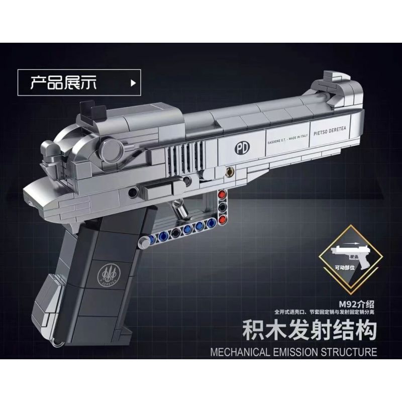 PanlosBrick 670018 Panlos Brick 670018 non  SÚNG LỤC M92 bộ đồ chơi xếp lắp ráp ghép mô hình Gun 388 khối