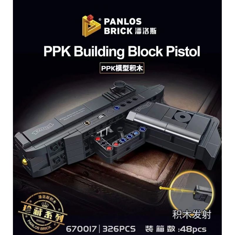 PanlosBrick 670017 Panlos Brick 670017 non  MẪU SÚNG LỤC TỰ ĐỘNG PPK bộ đồ chơi xếp lắp ráp ghép mô hình Gun POLIZEI PISTOLE KRIMINAL 326 khối