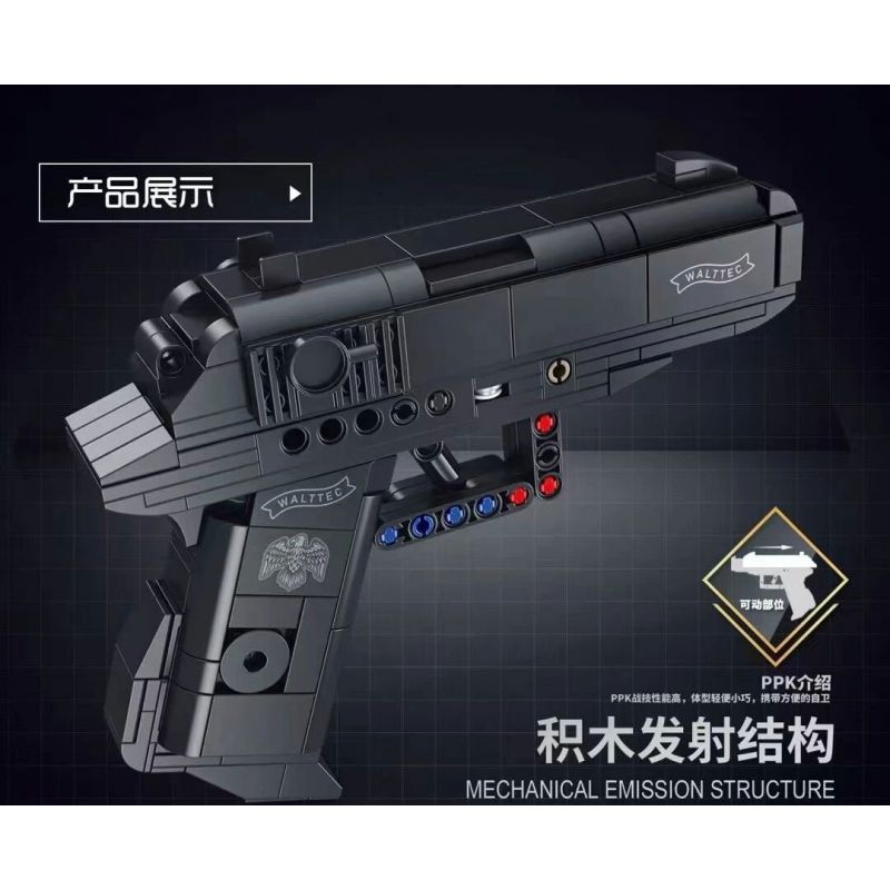 PanlosBrick 670017 Panlos Brick 670017 non  MẪU SÚNG LỤC TỰ ĐỘNG PPK bộ đồ chơi xếp lắp ráp ghép mô hình Gun POLIZEI PISTOLE KRIMINAL 326 khối