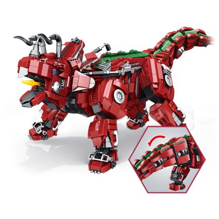 PanlosBrick 611012 Panlos Brick 611012 non  TRICERATOPS CƠ KHÍ LỚN bộ đồ chơi xếp lắp ráp ghép mô hình MECHANICAL DINOSAUR TRICERATOPS 1992 khối