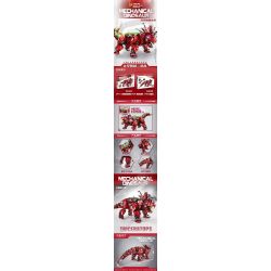 PanlosBrick 611012 Panlos Brick 611012 non  TRICERATOPS CƠ KHÍ LỚN bộ đồ chơi xếp lắp ráp ghép mô hình MECHANICAL DINOSAUR TRICERATOPS 1992 khối