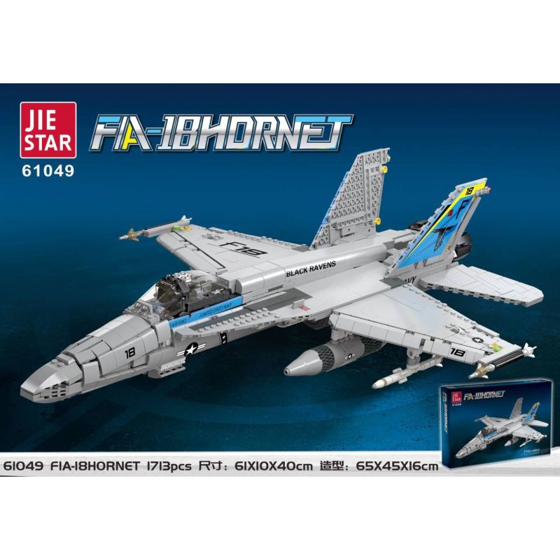 JIESTAR 61049 non  MÁY BAY TIÊM KÍCH FA-18 HORNET bộ đồ chơi xếp lắp ráp ghép mô hình Military Army Quân Sự Bộ Đội 1713 khối