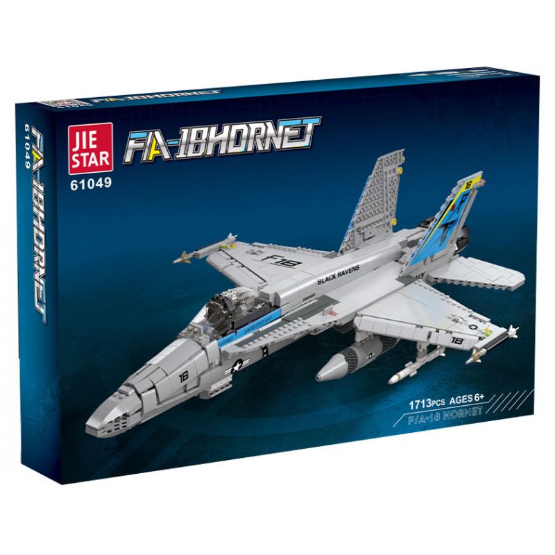 JIESTAR 61049 non  MÁY BAY TIÊM KÍCH FA-18 HORNET bộ đồ chơi xếp lắp ráp ghép mô hình Military Army Quân Sự Bộ Đội 1713 khối