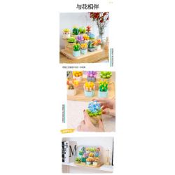 FEMIBOX S2201 2201 non  CHỮA LÀNH MỌNG NƯỚC 12 LOẠI bộ đồ chơi xếp lắp ráp ghép mô hình Flowers PLANTS SUCCULENT Hoa 1095 khối
