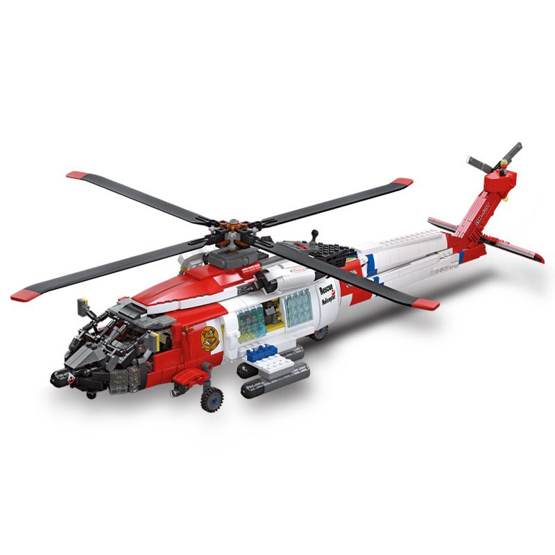 JIESTAR 61048 non Lego TRỰC THĂNG CỨU HỘ MH-60T HARD EAGLE bộ đồ chơi xếp lắp ráp ghép mô hình Military Army Quân Sự Bộ Đội 1408 khối