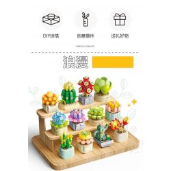 FEMIBOX S2201 2201 non  CHỮA LÀNH MỌNG NƯỚC 12 LOẠI bộ đồ chơi xếp lắp ráp ghép mô hình Flowers PLANTS SUCCULENT Hoa 1095 khối