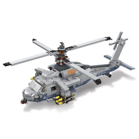 JIESTAR 61047 non  MÁY BAY TRỰC THĂNG TRÊN TÀU bộ đồ chơi xếp lắp ráp ghép mô hình Military Army SHIPBORNE HELICOPTER Quân Sự Bộ Đội 1264 khối