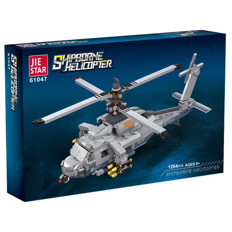 JIESTAR 61047 non  MÁY BAY TRỰC THĂNG TRÊN TÀU bộ đồ chơi xếp lắp ráp ghép mô hình Military Army SHIPBORNE HELICOPTER Quân Sự Bộ Đội 1264 khối