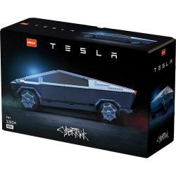 MEGA BLOKS GWW84 non  XE BÁN TẢI ĐIỆN TESLA 1:12 tỷ lệ 1:12 bộ đồ chơi xếp lắp ráp ghép mô hình Creator Expert TESLA CYBERTRUCK Chuyên Gia Sáng Tạo 3283 khối