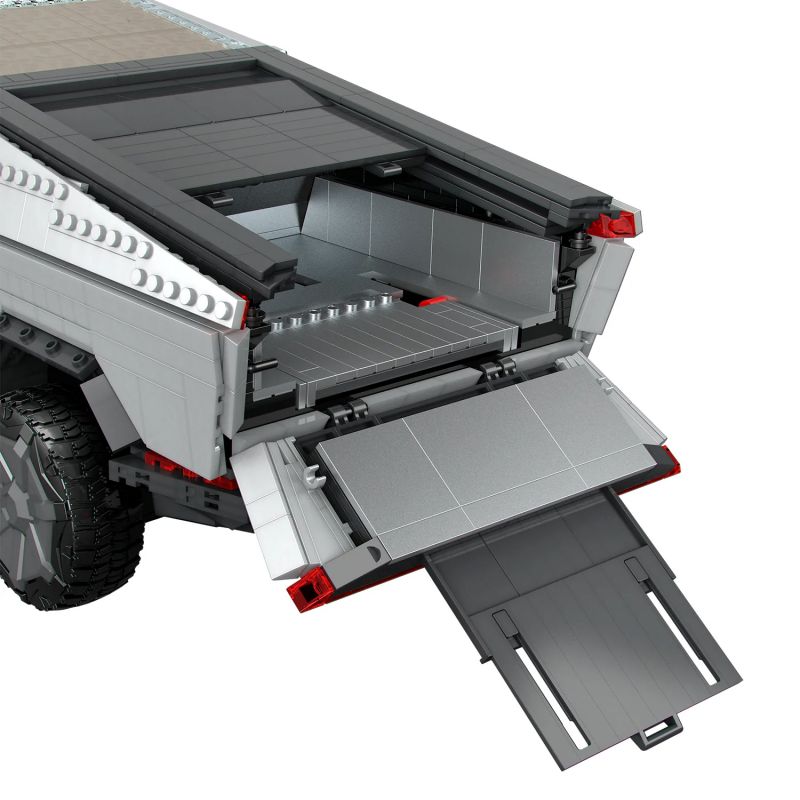 MEGA BLOKS GWW84 non  XE BÁN TẢI ĐIỆN TESLA 1:12 tỷ lệ 1:12 bộ đồ chơi xếp lắp ráp ghép mô hình Creator Expert TESLA CYBERTRUCK Chuyên Gia Sáng Tạo 3283 khối