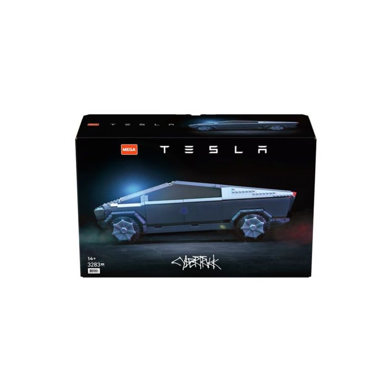 MEGA BLOKS GWW84 non  XE BÁN TẢI ĐIỆN TESLA 1:12 tỷ lệ 1:12 bộ đồ chơi xếp lắp ráp ghép mô hình Creator Expert TESLA CYBERTRUCK Chuyên Gia Sáng Tạo 3283 khối