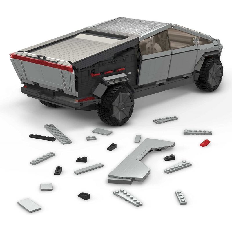 MEGA BLOKS GWW84 non  XE BÁN TẢI ĐIỆN TESLA 1:12 tỷ lệ 1:12 bộ đồ chơi xếp lắp ráp ghép mô hình Creator Expert TESLA CYBERTRUCK Chuyên Gia Sáng Tạo 3283 khối