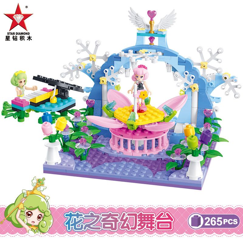 STAR DIAMOND 80622 non  GIAI ĐOẠN TƯỞNG TƯỢNG CỦA HOA bộ đồ chơi xếp lắp ráp ghép mô hình Little Flower Fairy Nàng Tiên Hoa Nhỏ 265 khối