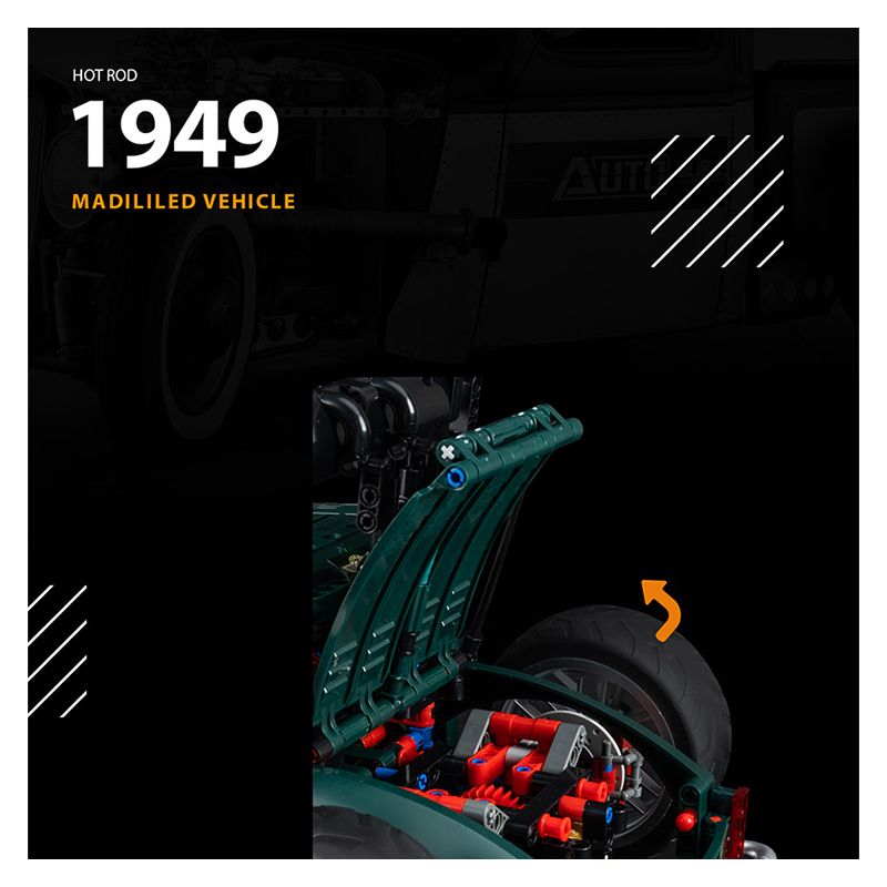 SHARP MODEL JIMU LIANGPIN 10509 non  XE CỔ SỬA ĐỔI CHẤT NỔ HOT ROD 1949 tỷ lệ 1:8 bộ đồ chơi xếp lắp ráp ghép mô hình Racers MODIFIED VEHICLE Đua Tốc Độ 2618 khối