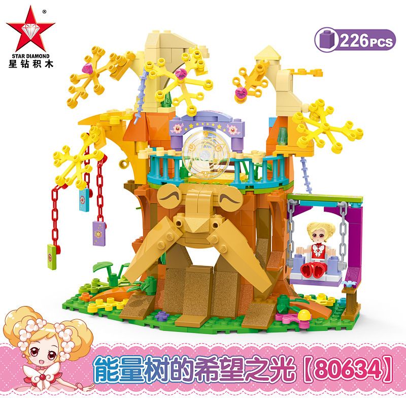 STAR DIAMOND 80634 non  ÁNH SÁNG HY VỌNG CỦA CÂY NĂNG LƯỢNG bộ đồ chơi xếp lắp ráp ghép mô hình Little Flower Fairy Nàng Tiên Hoa Nhỏ 226 khối