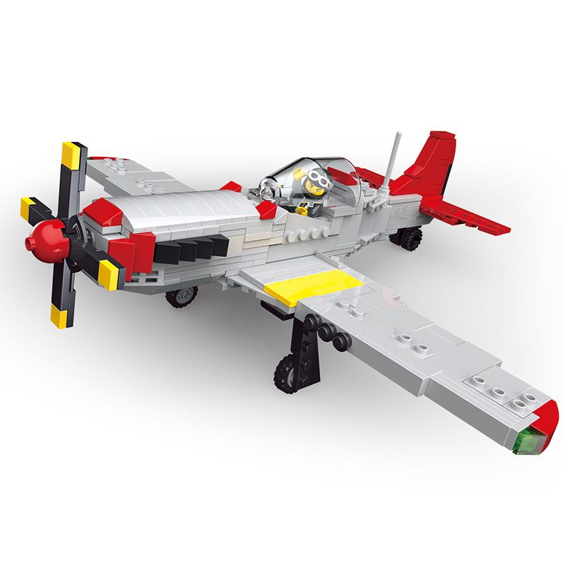 JIESTAR 23042 non Lego KINH ĐIỂN TRONG THẾ CHIẾN II MÁY BAY ĐẤU P-51D bộ đồ chơi xếp lắp ráp ghép mô hình Military Army MILITARY WORLD Quân Sự Bộ Đội 377 khối