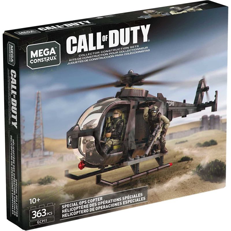 MEGA BLOKS GCP11 non  MÁY BAY TRỰC THĂNG HOẠT ĐỘNG ĐẶC BIỆT bộ đồ chơi xếp lắp ráp ghép mô hình Call Of Duty MEGA CONSTRUX CALL OF DUTY SPECIAL OPS COPTER 363 khối