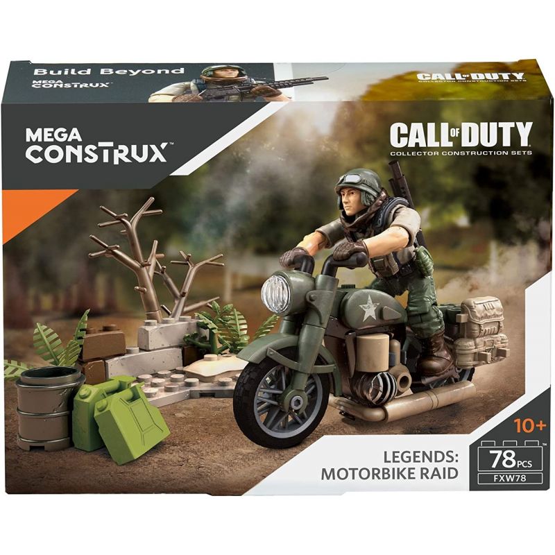 MEGA BLOKS FXW78 non  ĐỘT KÍCH XE MÁY bộ đồ chơi xếp lắp ráp ghép mô hình Call Of Duty MEGA CONSTRUX CALL OF DUTY LEGEND MOTORBIKE RAID 78 khối