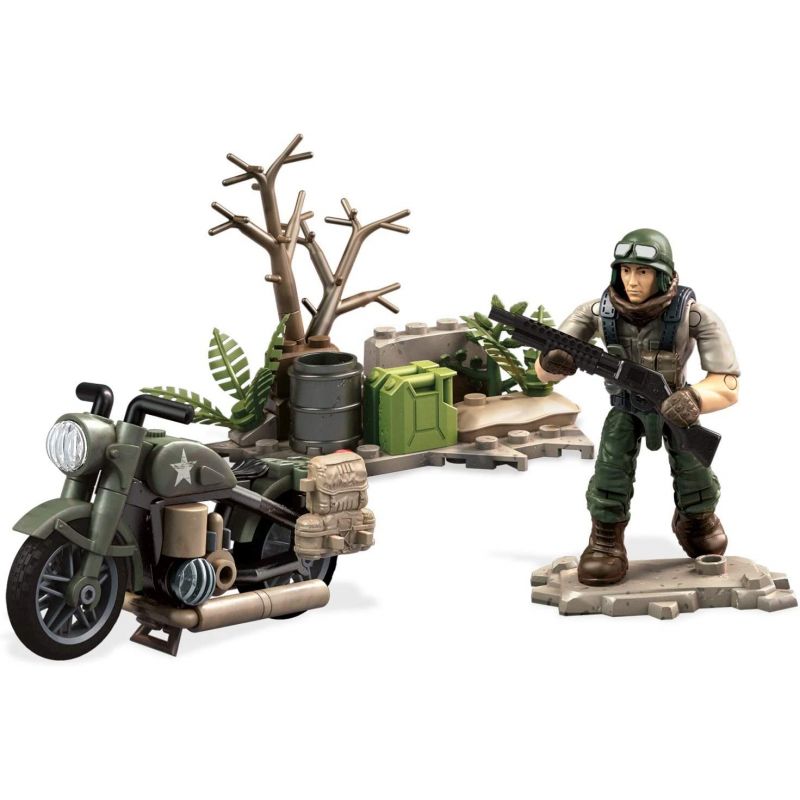 MEGA BLOKS FXW78 non  ĐỘT KÍCH XE MÁY bộ đồ chơi xếp lắp ráp ghép mô hình Call Of Duty MEGA CONSTRUX CALL OF DUTY LEGEND MOTORBIKE RAID 78 khối