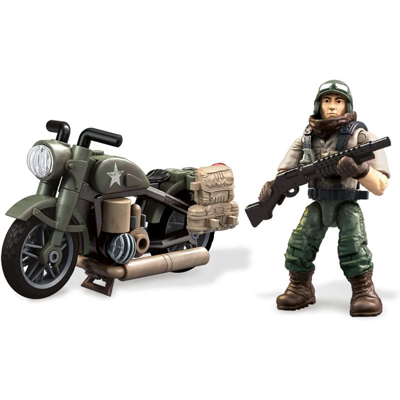MEGA BLOKS FXW78 non  ĐỘT KÍCH XE MÁY bộ đồ chơi xếp lắp ráp ghép mô hình Call Of Duty MEGA CONSTRUX CALL OF DUTY LEGEND MOTORBIKE RAID 78 khối