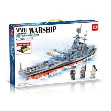 MINGDI K0283 0283 non  THIẾT GIÁP HẠM BẮC CAROLINA THẾ CHIẾN II bộ đồ chơi xếp lắp ráp ghép mô hình Military Army Quân Sự Bộ Đội 827 khối