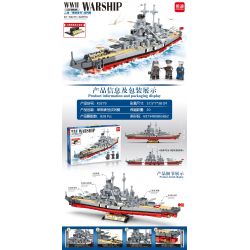 MINGDI K0279 0279 non  THIẾT GIÁP HẠM BISMARCK TRONG THẾ CHIẾN II bộ đồ chơi xếp lắp ráp ghép mô hình Military Army Quân Sự Bộ Đội 828 khối