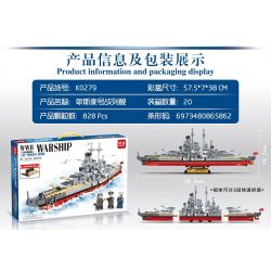 MINGDI K0279 0279 non  THIẾT GIÁP HẠM BISMARCK TRONG THẾ CHIẾN II bộ đồ chơi xếp lắp ráp ghép mô hình Military Army Quân Sự Bộ Đội 828 khối