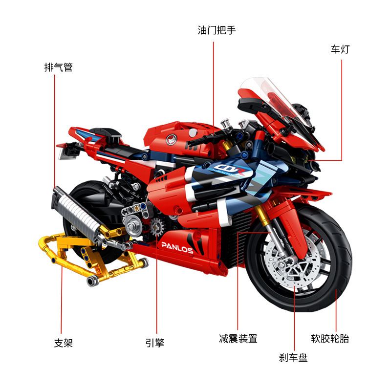 PanlosBrick 672008 Panlos Brick 672008 non  HONDA CBR1000RR PHIÊN BẢN ĐƯỜNG ĐUA bộ đồ chơi xếp lắp ráp ghép mô hình  Kỹ Thuật Công Nghệ Cao Mô Hình Phương Tiện 1017 khối