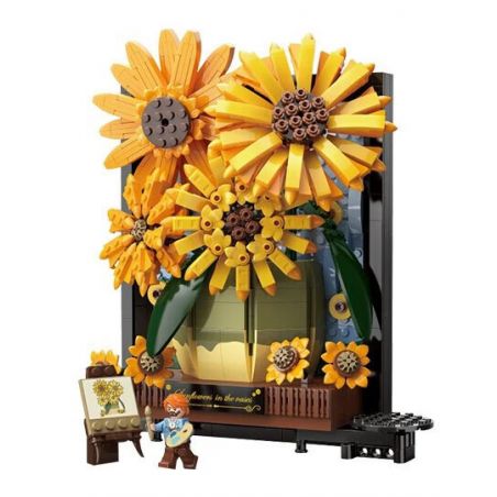 TOP TOY TC1501 1501 non  HOA HƯỚNG DƯƠNG TRONG BÌNH bộ đồ chơi xếp lắp ráp ghép mô hình Flowers SUNFLOWER IN VASE