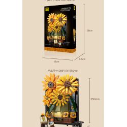 TOP TOY TC1501 1501 non  HOA HƯỚNG DƯƠNG TRONG BÌNH bộ đồ chơi xếp lắp ráp ghép mô hình Flowers SUNFLOWER IN VASE