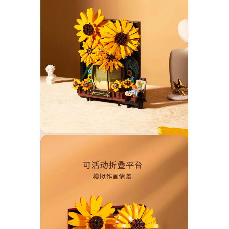 TOP TOY TC1501 1501 non  HOA HƯỚNG DƯƠNG TRONG BÌNH bộ đồ chơi xếp lắp ráp ghép mô hình Flowers SUNFLOWER IN VASE