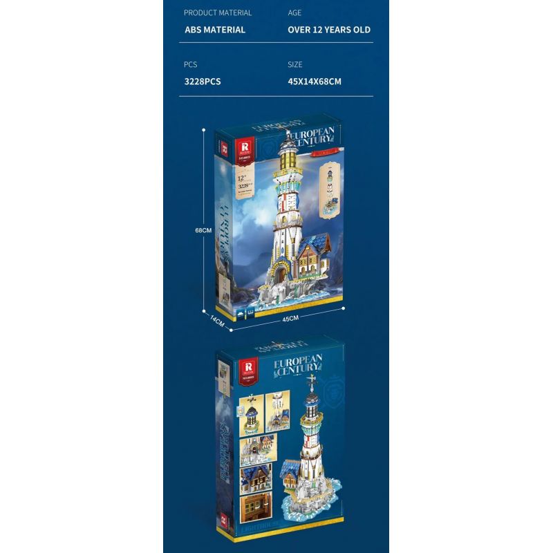 REOBRIX 66028 non  HẢI ĐĂNG bộ đồ chơi xếp lắp ráp ghép mô hình EUROPEAN CENTURY LIGHTHOUSE 3228 khối REOBRIX 66028 non  HẢI ĐĂNG bộ đồ chơi xếp lắp ráp ghép mô hình EUROPEAN CENTURY LIGHTHOUSE 3228 khối