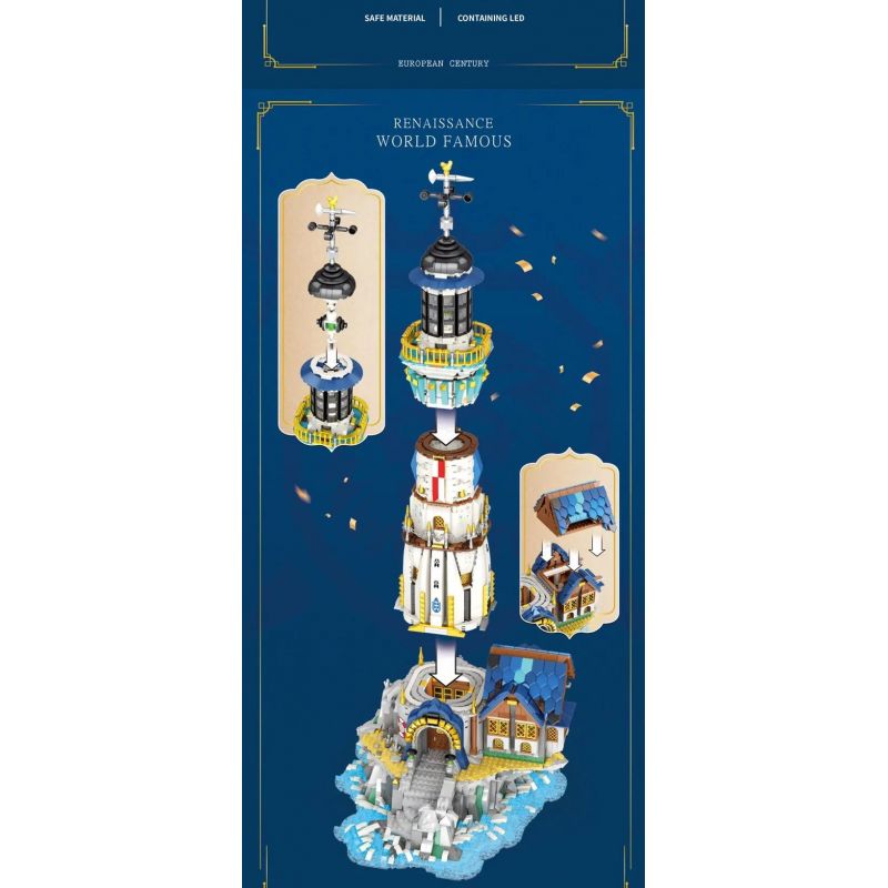 REOBRIX 66028 non  HẢI ĐĂNG bộ đồ chơi xếp lắp ráp ghép mô hình EUROPEAN CENTURY LIGHTHOUSE 3228 khối REOBRIX 66028 non  HẢI ĐĂNG bộ đồ chơi xếp lắp ráp ghép mô hình EUROPEAN CENTURY LIGHTHOUSE 3228 khối