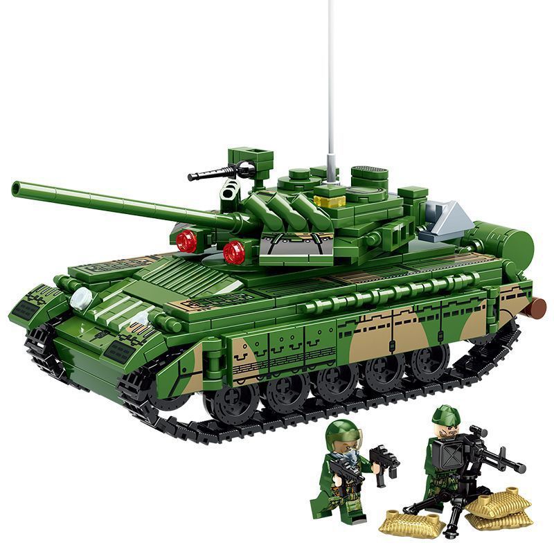 LEYI 66018 non Lego XE TĂNG T-80U bộ đồ chơi xếp lắp ráp ghép mô hình Military Army T-80U BATTLE TANK Quân Sự Bộ Đội 592 khối