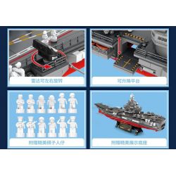 SEMBO 208012 non  TÀU LIÊU NINH 1:420 tỷ lệ 1:420 bộ đồ chơi xếp lắp ráp ghép mô hình Military Army PLA.NAVY LIAONING Quân Sự Bộ Đội 2222 khối