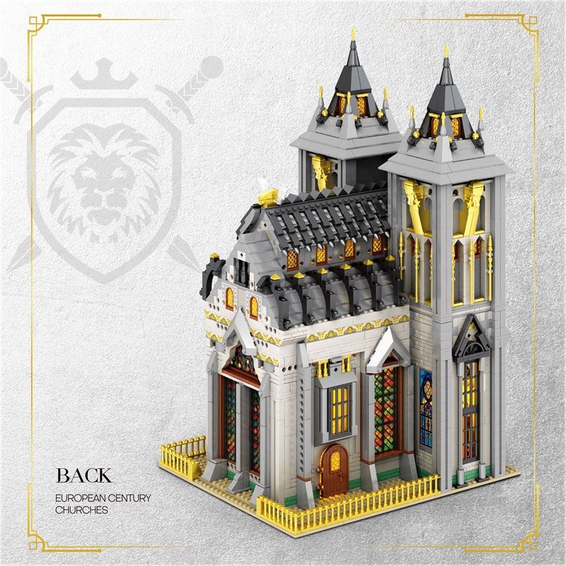 REOBRIX 66027 non  NHÀ THỜ bộ đồ chơi xếp lắp ráp ghép mô hình EUROPEAN CENTURY CHURCHES 3468 khối