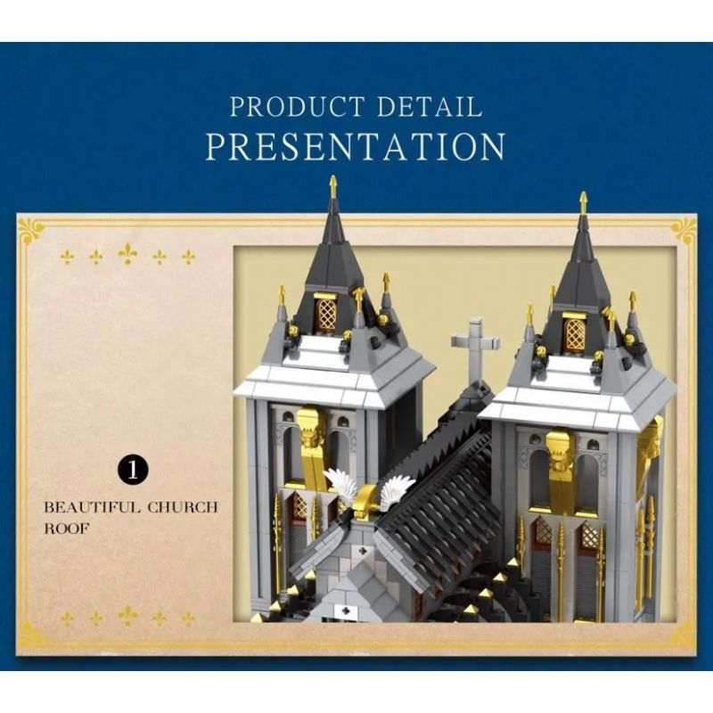 REOBRIX 66027 non  NHÀ THỜ bộ đồ chơi xếp lắp ráp ghép mô hình EUROPEAN CENTURY CHURCHES 3468 khối