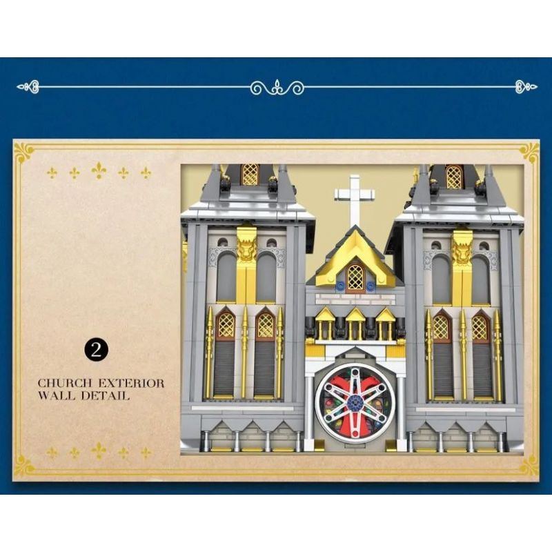 REOBRIX 66027 non  NHÀ THỜ bộ đồ chơi xếp lắp ráp ghép mô hình EUROPEAN CENTURY CHURCHES 3468 khối