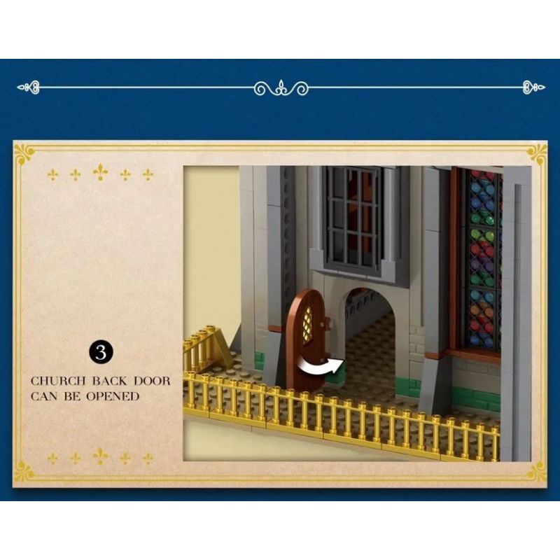 REOBRIX 66027 non  NHÀ THỜ bộ đồ chơi xếp lắp ráp ghép mô hình EUROPEAN CENTURY CHURCHES 3468 khối