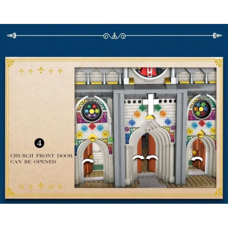 REOBRIX 66027 non  NHÀ THỜ bộ đồ chơi xếp lắp ráp ghép mô hình EUROPEAN CENTURY CHURCHES 3468 khối