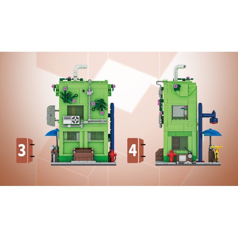 DK 7029 non  CỬA HÀNG TRÀ THẢO DƯỢC bộ đồ chơi xếp lắp ráp ghép mô hình City Thành Phố 558 khối