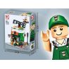 DK 7028 non  QUÁN CÀ PHÊ bộ đồ chơi xếp lắp ráp ghép mô hình City Thành Phố 522 khối