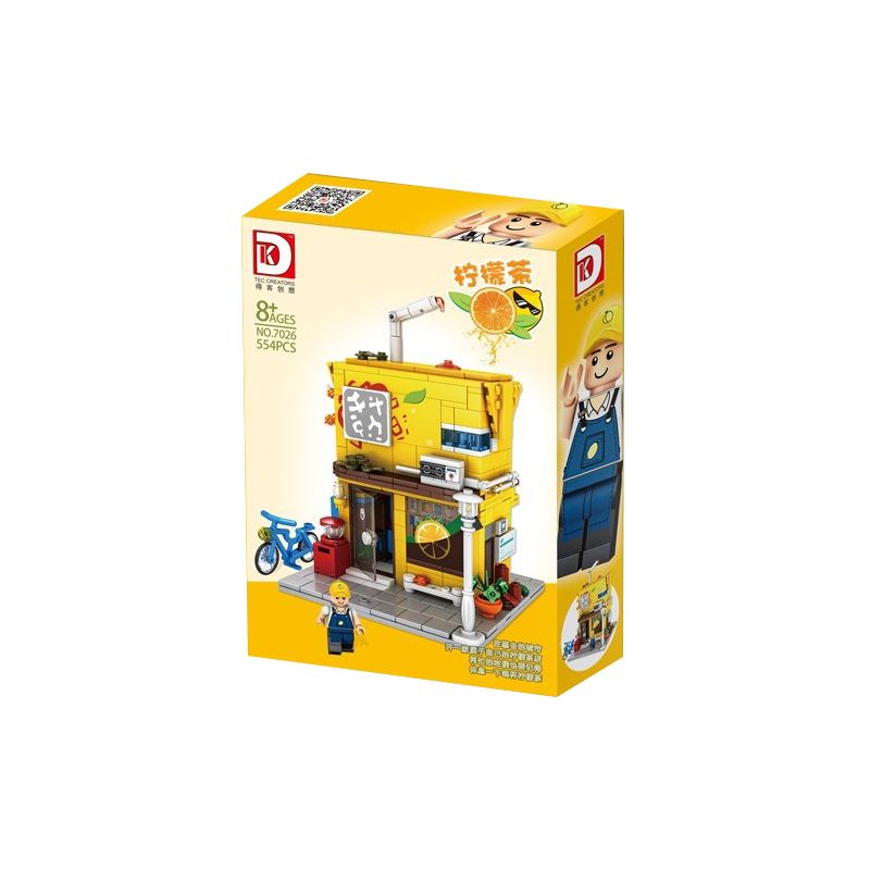 DK 7026 non Lego QUÁN TRÀ CHANH bộ đồ chơi xếp lắp ráp ghép mô hình City LEMON TEA Thành Phố 554 khối